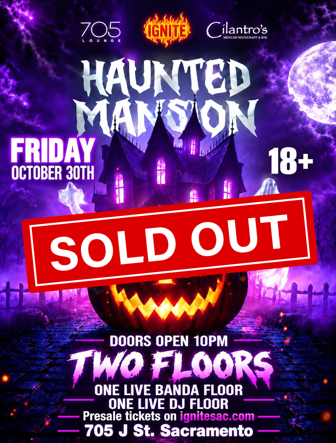 Haunted Mansion Halloween party 18+ Night 10.30